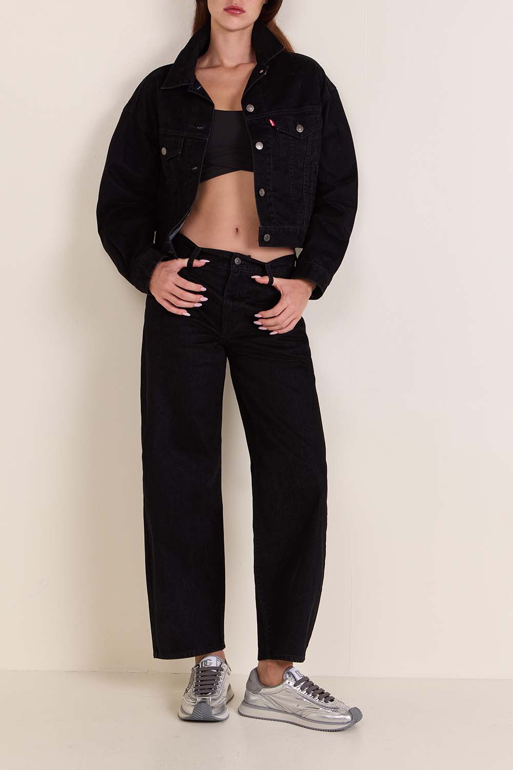 מכנסי ג'ינס באגי דאד בגזרה רחבה